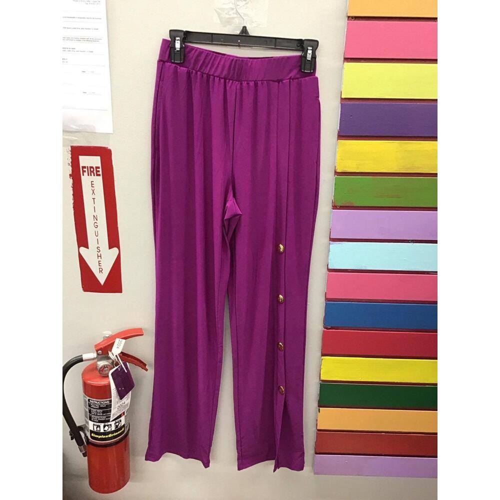 Antthony originals 2pc purple asymmetrical set size XS gold button accents HSN - Picture 3 of 6